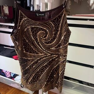 Vintage embroidered gold top